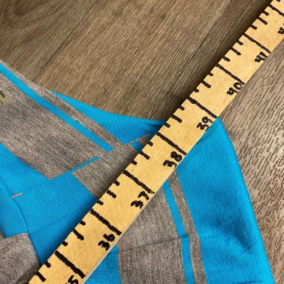 Calvin Klein Blue Gray Striped Soft Sheath Dress Size 12 - Picture 5 of 6